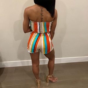 two piece multicolor shorts set